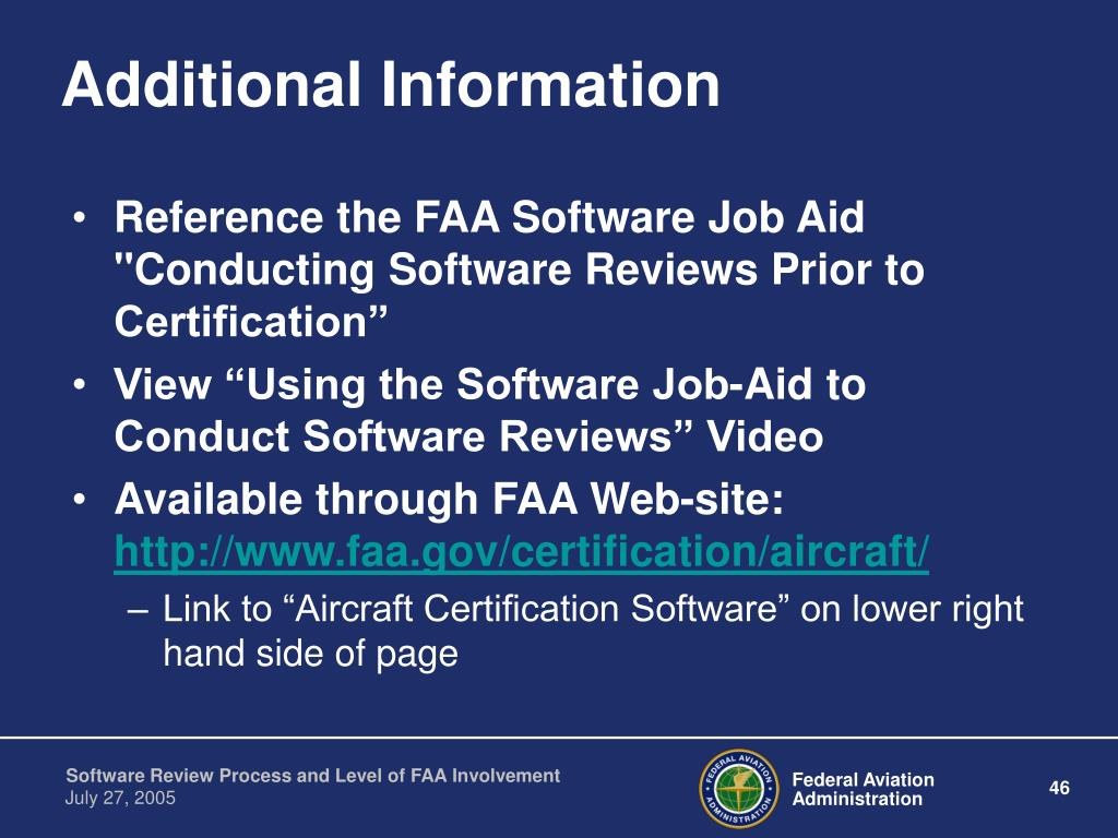 Picture of: PPT – Software Review Process and Level of FAA Involvement